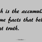 Truth is the accumulation of some facts.